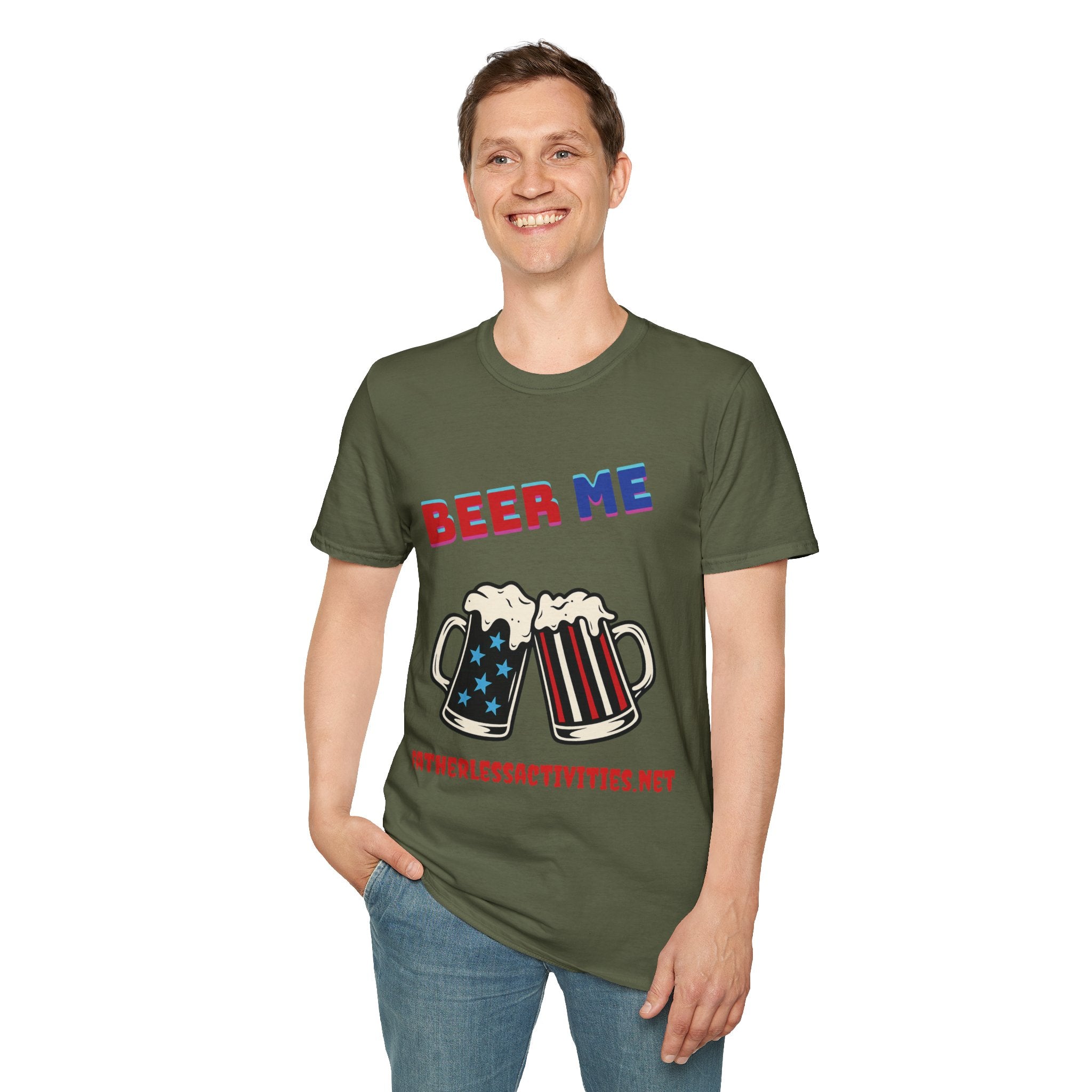 Fatherless Activities Beer Me T-Shirt Mens Graphic Tee, Casual Wear, Street Wear College Frat